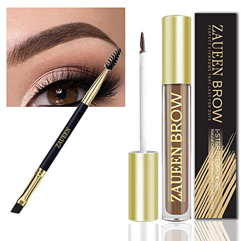 Semipermanentes, Wasserfest Augenbrauen Farben Gel, 48 Stunden lang haftendes, wischfest, schweißbeständig, natürlich, getönter Brauenstift, mit Pinsel, 5g (01# AUBURN)