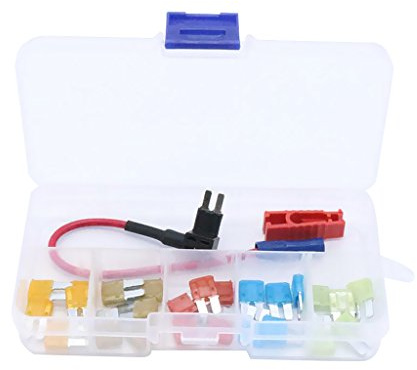 Leeadwaey Fusible de hoja Micro2 para coche, 25 unidades, 5 A, 7,5 A, 10 A, 15 A, 20 A, y soporte de fusibles para añadir un circuito