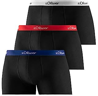 s.Oliver Pack Basique - Homme - Short rétro - sous-vêtements, 3 x Noir renforcé, L