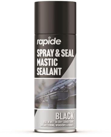 Z&A Spray And Seal Mastic Black Sealant 400ml - Waterproof Instant Leak Fix - Suitable For Wet Or Dry Surfaces - For Roof Window Gutter Pipes - Durable And Long Lasting - Interior & Exterior Use (1)