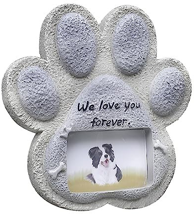 JIAHG Pierre Tombal Personnalisé pour Animal de Compagnie Pierre Commémorative en Résine pour Chien Plaque Commémorative pour Animal Domestique Stèle Funéraire 15 * 15CM