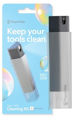 Paperlike® All-in-one Cleaning Kit - Flacone spray in microfibra ricaricabile & soluzione pulente + 5 compresse di ricarica - sicuro su display di iPad & dispositivi elettronici