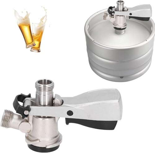 Tissting Keg Coupler G5/8 D Type Distributeur de Robinet de Bière en Acier Inoxydable avec Soupape de Surpression de Sécurité, Bière Pression Kegerator pour Système de Brassage Domestique