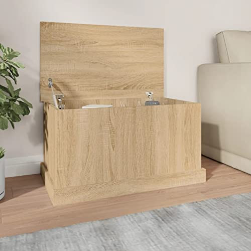 ZEYUAN Truhe Sonoma-Eiche 70x40x38 cm Holzwerkstoff Sitzbank Mit Stauraum, Wäschetruhe, Spielzeugkiste, Aufbewahrungstruhe, Aufbewahrung, Jugendzimmer Möbel, Truhenbank Mit Stauraum - 816507