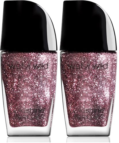 Wet 'n' Wild, Wild Shine Nail Color, Nagellack ohne Formaldehyd, Toluol und Phthalate, langanhaltende Formel die schnell trocknet, Sparked (Packung mit 2)