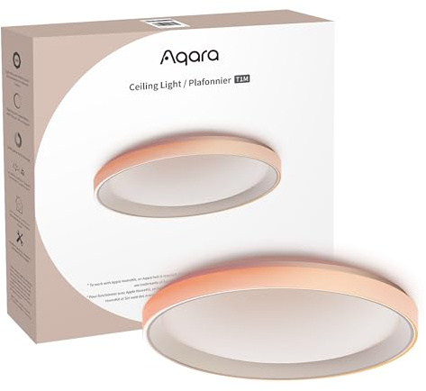 Aqara LED-Deckenleuchte T1M, Erfordert Zigbee 3.0 Hub | RGB+IC mit Farbverlaufseffekten und 16 Mio. Farben, 40W 3450lm, 2700-6500K, HomeKit, Alexa, Google, Matter over Bridge