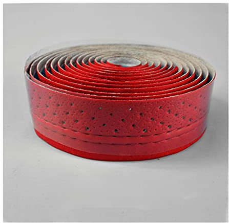 Rennrad-Lenkerband, rutschfestes Klebeband, Fahrrad, Rennrad, In-Mold-Lenkerband, Leder, rutschfeste Fahrradgriffe, Kork-Lenker-Klebeband, Lenkerstopfen, Gürtelriemen, universell (Farbe: Rot) ( Color
