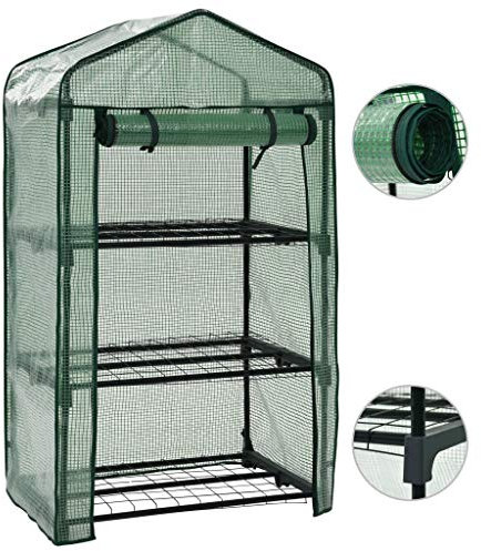 CIADAZ 3-stufiges Mini-Gewächshaus 69 x 49 x 125 cm, Frühbeet, Tomatenhaus, Treibhaus, Greenhouse, Garten Zubehör