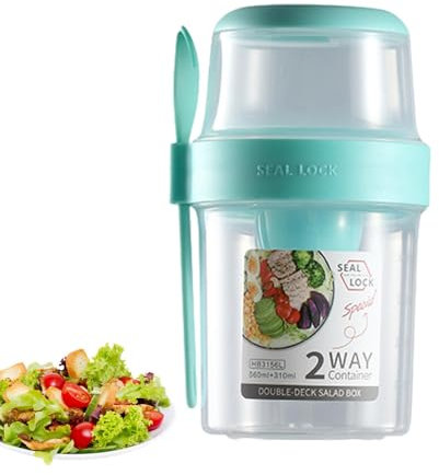 Generic Cereal to Go Container,29oz Portable Cereal on the Go Cup with Spoon - Safe Soup Bowl, Durable Breakfast Cup for Granola, Fruit, Snack, PO8IQN287R95ADS9IEQ