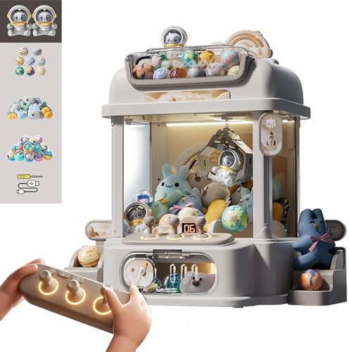 HBDSMLPL Candy Grabber avec Télécommande ， Sweets Machine for Home avec Lumière Et Musique,2 Poupées Panda,25 Poupées Jeu Amusant,Cadeau pour La Fête,White