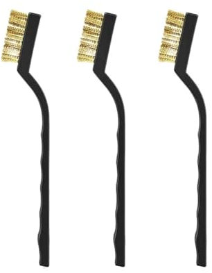 Aqxyki 3D-Druckerdüsen-Reinigungsbürsten-Set, Extruder-Hot-End-Düsenreinigungs- und Rostentfernungsbürsten-Set, 12 cm, 3-teilig(Color:C (Copper brush))