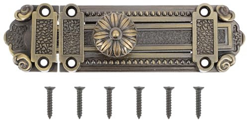 Sicherheitsschloss, Zinklegierung, Türriegel, Zylinderriegel, Vintage-Sicherheitsschloss, dekorative Möbel, robuste Türbeschläge, blau, antik (braun)