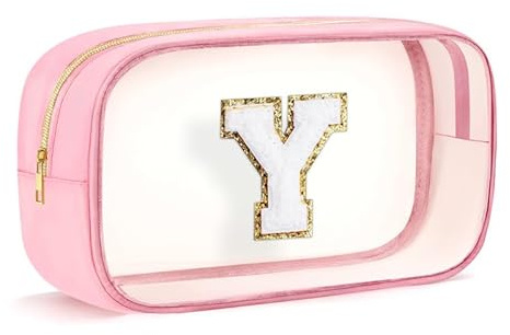 Klare Reisetasche Kulturbeutel für Damen - Geschenke für Teenager-Mädchen Personalisierte Kosmetiktasche für Mädchen wasserdichte Waschtasche Reise-Accessoires Kosmetiktaschen Geburtstags-Geschenke