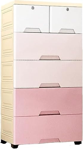 SHANYAYALI Aufbewahrungsschrank, Spind, Kindergarderobe, große Kapazität, Schubladentyp, mehrschichtiger Kunststoff, geeignet für Wohnzimmer, Schlafzimmer, Kinderzimmer (Rosa, 5 Ebenen)