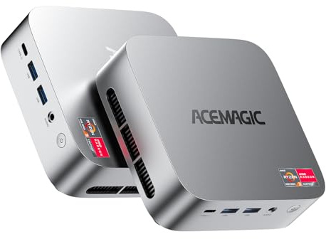 ACEMAGICIAN Kron Mini K1 Mini PC, AMD Ryzen 4300U (Fino 3,7 GHz), 16GB DDR4 1024GB M.2 2280 SSD, Mini Desktop Computer Dual Ethernet,4K UHD, per Ufficio