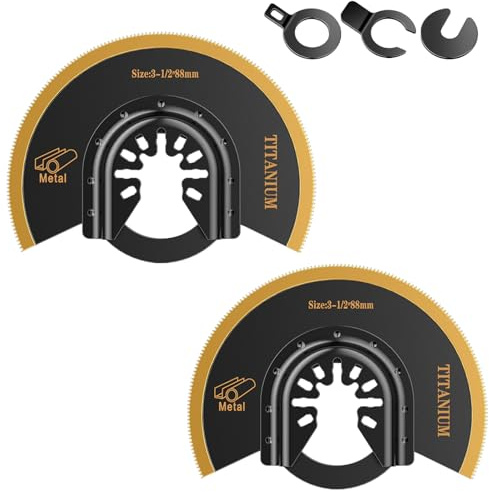 Aicoya 2 Stück Multitool Sägeblätter Titan halbkreisförmige Oszillierwerkzeug f88mm Zubehör für Metall und Holz