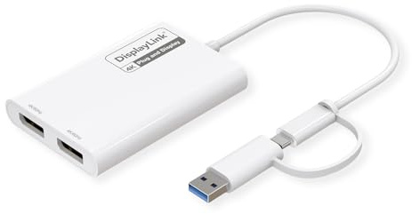 ROLINE Multi-DisplayLink Adapter USB Typ A+C - 2X DP, 4K