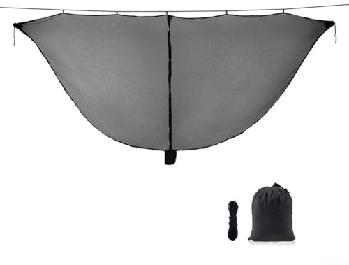 Entgoinggo Portable Fly Net Shield Breathable 210T Nylon Mesh Protection For Hammocks Camping Outdoor Hangbed Foldable Insect Barrier(black)