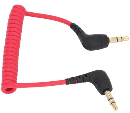 Naroote TRS -kablar, TRS -kabel 3,5 Mm för Till adapter MIC CORD PVC OFC spiralformad Mikrofonlapp Kabelmikrofonkabel för Red SC2 smartphones Video MIC