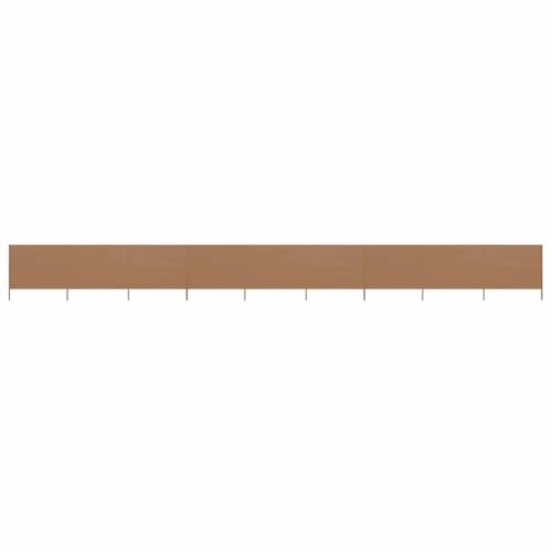 Brise-Vent Extérieur 9 Panneaux,Tissu Non Tissé Résistant et Piquets en Bois,Brise Vue Camping et Brise Vent de Plage,Protection Contre Le Vent et Intimité,Couleur Taupe,1200 x 160 cm
