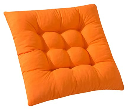 Orange Dining Chair Cushions Set of 4-45cm Garden Seat Pads Soft Upholstered Chair Cushions with Ties for Kitchen & Dining Room Stools Stylish Comfort for Home Decor