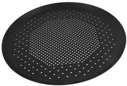 Gatuida Plaque à Pizza Perforée Alliage Aluminium Épais Moule Rond Antiadhésif pour Pâte Épaisse Cuisson Croustillante Au Four Facile à Nettoyer