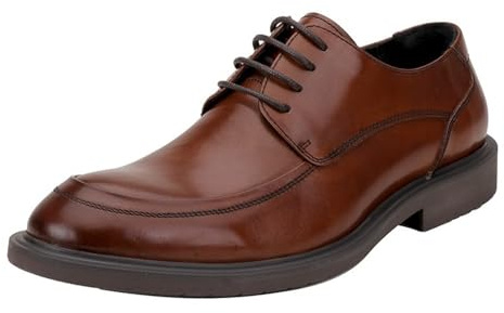 Men Brogue Wingtip Dress Shoes British Vintage Full Grain Leather Business Formal Wedding Oxford Derby Comfortable Classic(Brown,6.5)
