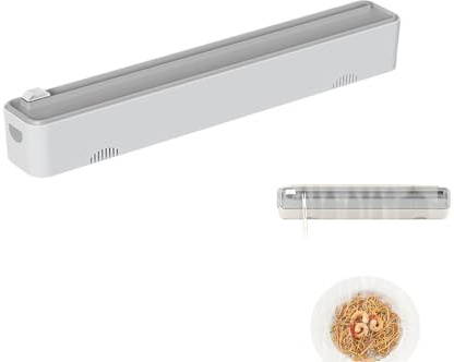 Huxibai Dérouleur de Film Alimentaire - Support Magnétique Rechargeable | Distributeur Rechargeable pour Film Alimentaire À Installation Murale - pour Armoire, Tiroir Et Papier