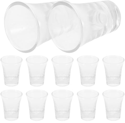 DECOMELODY 24 Stück Camping Schnapsgläser aus Glas 15ml Wiederverwendbare Kleine Kommunionskelche für Kontrollierte Portionen und Festliche Gottesdienste