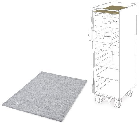 Bordbord filtskydd Cover Plate Felt Dark för Trolley – ljusgrå
