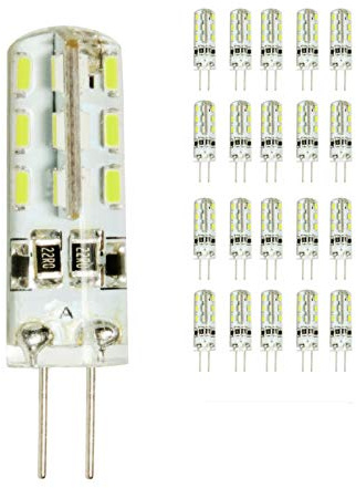 Mengjay 20er Pack 2W G4 LED Lampen, Ersatz für 15W Halogenlampen, 180lm, Kaltweiß, 6000K, MR11 LED Dekorative Leuchten, LED Birnen, LED Leuchtmittel DC 12V,