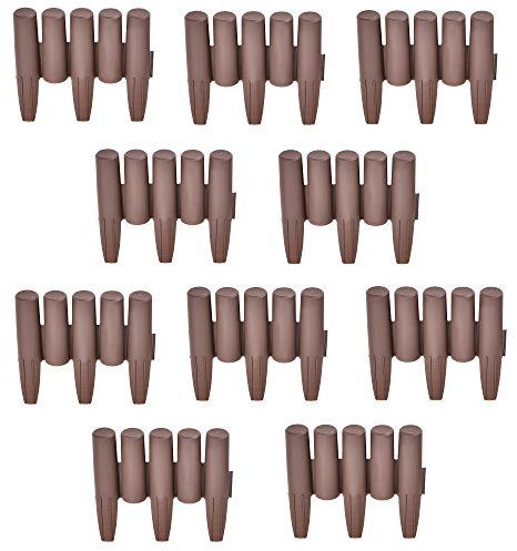 casa.pro Bordure per Aiuole Giardino Elementi Cilindrici in Plastica Set da 20 Blocchi con Lunghezza Tot 5,4 m Palizzate per Delimitare Aiuole - Marrone