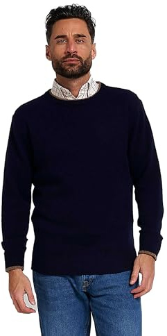 JACK PYKE - Maglioncino a Girocollo in 100% Lana d’Agnello - Blu Navy - XXL