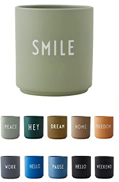 Design Letters Lieblingsbecher Grün SMILE Tasse | Ideals als Muttertagsgeschenk, Vatertagsgeschenk | Geschenke für Frauen, Geschenke für Männer | Kaffeebecher Porzellan | Tasse mit Spruch 250ml