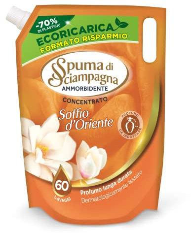 Spuma Di Sciampagna Ecoricarica Ammorbidente Concentrato Soffio d'Oriente 60 lavaggi - 1200 ml