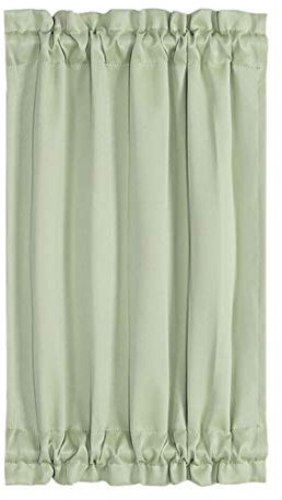 PiccoCasa Cortina Opaca para Puerta Francesa, Cortina Opaca para Puerta de 63 x 101 cm, Cortina sólida con alzapaños, 1 Panel, Color Verde Claro
