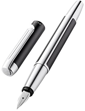Pelikan 817134 Füller Pura, Anthrazit, M-Feder, 1 Stück inklusive Großraumpatrone Edelstein Ink® Sapphire