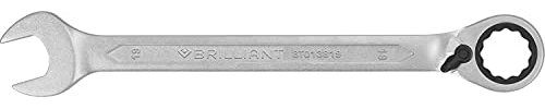 BRILLIANT TOOLS BT013818 Clés polygonales à cliquet contre-coudées, 18 mm [Powered by KS TOOLS]