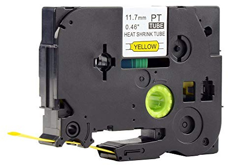 IDIK HSe631 HS2-631 Schrumpfschlauch, 11,7 mm, Schwarz auf Gelb, kompatibel mit Brother PT-H300 PT-E550 Etikettendrucker