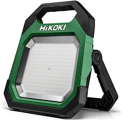 HIKOKI LED Baustellenstrahler, UB18DD (im Karton) mit Anschlusskabel (230V), 18V / 240V, Grün Schwarz
