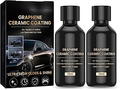 Huamengyuan Recubrimiento de cerámica para coche, 2 piezas de cerámica Kit de protección de cerámica antiarañazos, hidrofóbico, protección de pintura, carrocería, rayas de revestimiento cerámico