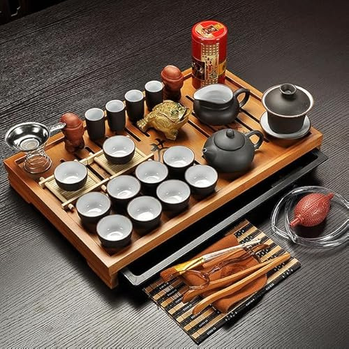 umsl Jingdezhen Service à thé Kung Fu en argile violette avec infuseur à soupière pour cérémonie du thé chinois avec Gaiwan