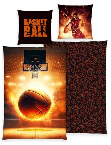 Herding Bettwäsche glatt Basketball ON FIRE Weltmeister 135 x 200 cm NEU Wow - All-In-One-Outlet-24 -