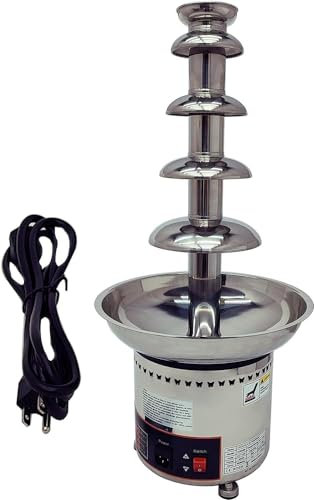Macchina Per Fontana Di Cioccolato Commerciale A 4/5/6 Livelli Con Controllo Della Temperatura, Macchina Per Sciogliere La Cascata Di Fonduta In Acciaio Inossidabile Per Buffet Di Nozze (Size:5 Tiers)