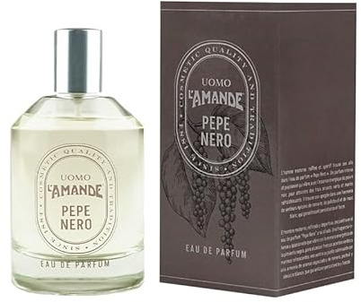 L'AMANDE - Frischer und würziger Herrenduft mit Noten von schwarzem Pfeffer, Herrenduft, zart zu den Düften von weißem Moschus, Patschuli und Rosmarin, Eau de Parfum mit würzigen und grünen Duftnoten,