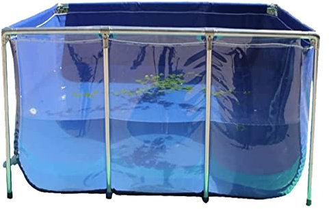 Leinwand für Fischteich, Aquarium, Pool, Teich, mit transparenter Sichtscheibe und Ablassventil, PVC-Leinwand mit Stahlrahmen für Teiche | Fischtank | Koi | Goldfische | Schautank