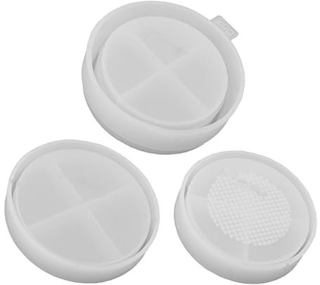 SEWOART Silikonformen Für Kosmetikboxen Selbstgemacht 3 Stück Für Lose Puderdosen Transparent Wiederverwendbar Kreative Epoxidharz Form Zum Basteln Und Gestalten