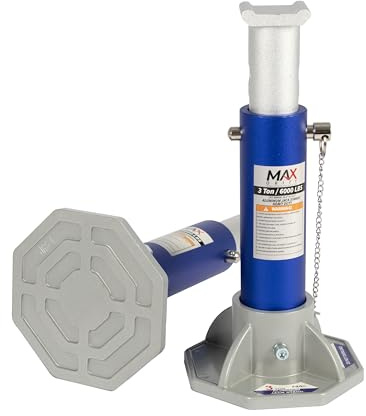 Maxority 3-Ton High-Strength Aluminum Lightweight Jack Stands for Cars, SUVs, and Light Duty Trucks, Automotive Repairs with Locking Support Pins, Large Saddle, 1 Pair