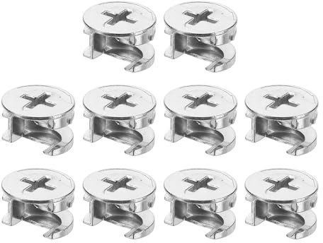 sourcing map Cam Lock Nut for Furniture, 10pcs 15x9.5mm Joint Connector Locking Nuts Furniture Connecting Cam Fittings