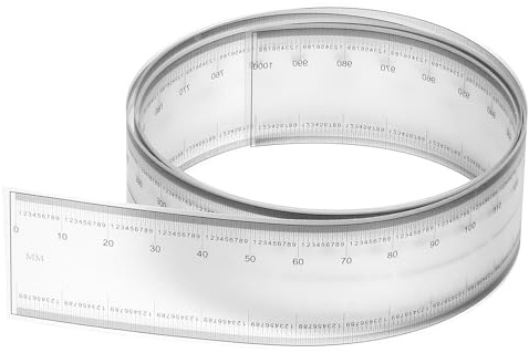 PATIKIL Regla Flexible De Película 100cm Escala 0.1mm Regla Plegable Recta | 1 Pcs, PET Plástico Transparente, Con Ángulo R Y Líneas De Ancho, Para Fábrica